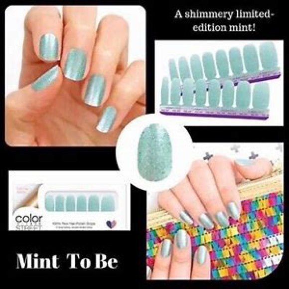 Color Street Mint to Be Green Shimmery Nail Polish Strips - Picture 1 of 4